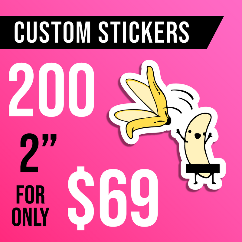 200 2" Custom Vinyl Stickers Stickerine.com
