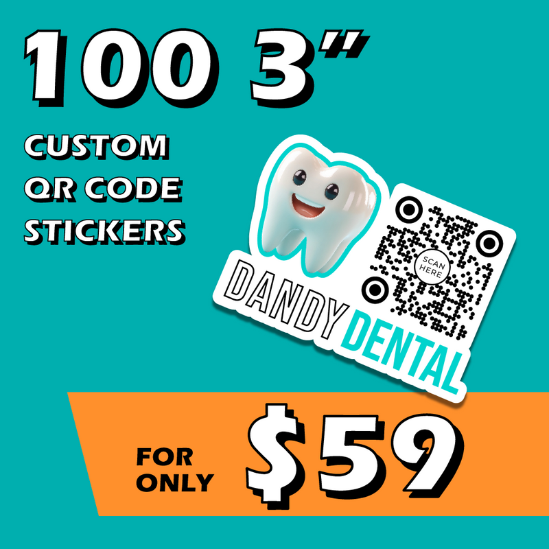 100 3" QR Code Custom Stickers Stickerine.com