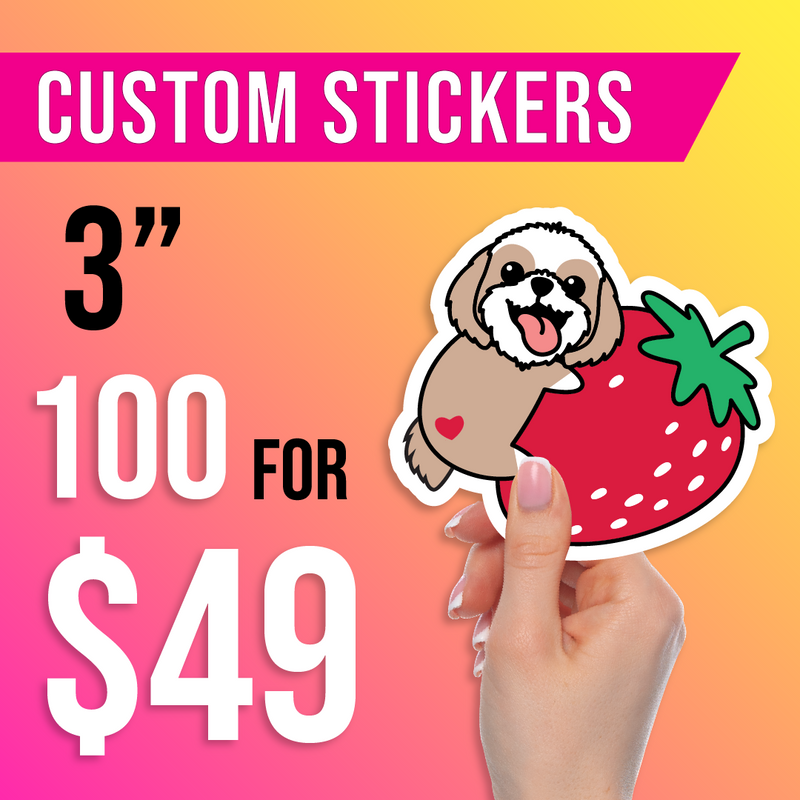 100 3" Custom Vinyl Stickers Stickerine.com