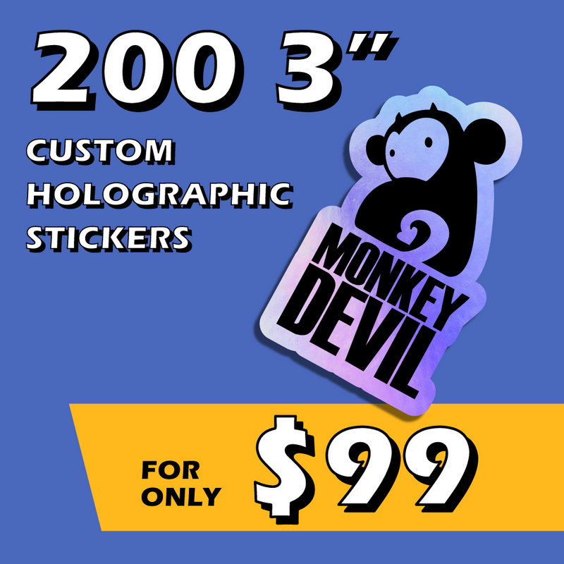 200 3" Holographic Custom Stickers Stickerine.com