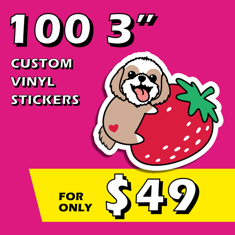 100 2.5" Diecut Custom Stickers Stickerine.com