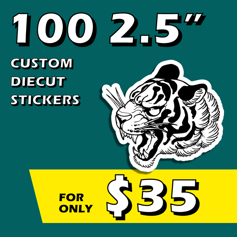 100 2.5" Diecut Custom Stickers Stickerine.com